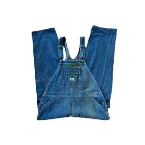 Liberty Men's Size 40 X 30 Blue Denim Overalls Work Wear Carpenter Utility Bib